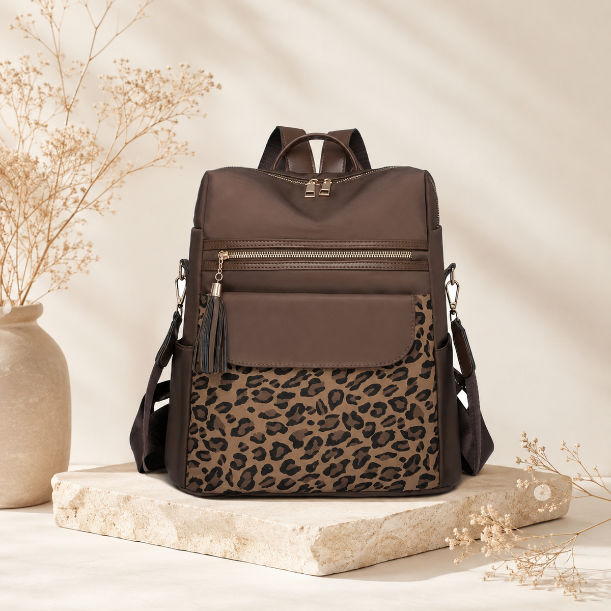 Glowth Leopard Print Backpack