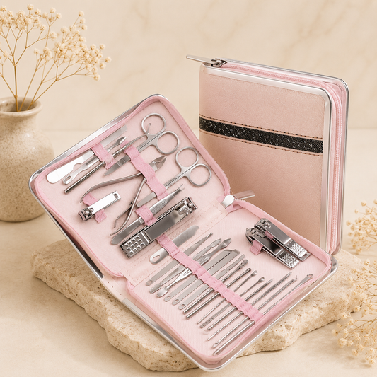 Glowth 26 pcs manicure and pedicure set, pink