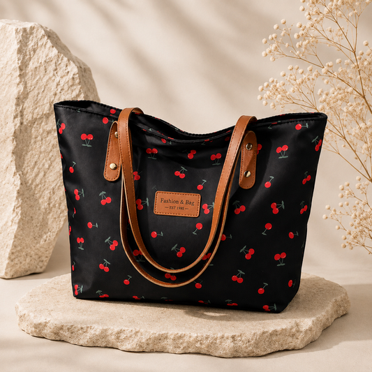 Glowth Cherry Print Tote Bag