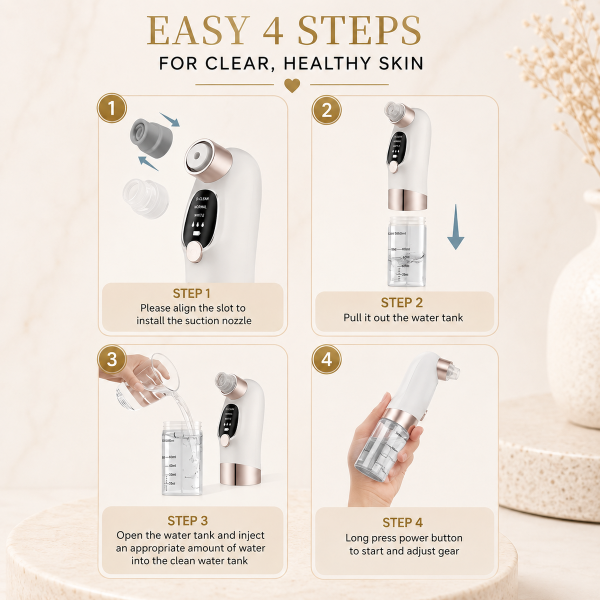 Easy 4 steps for clear healthy skin