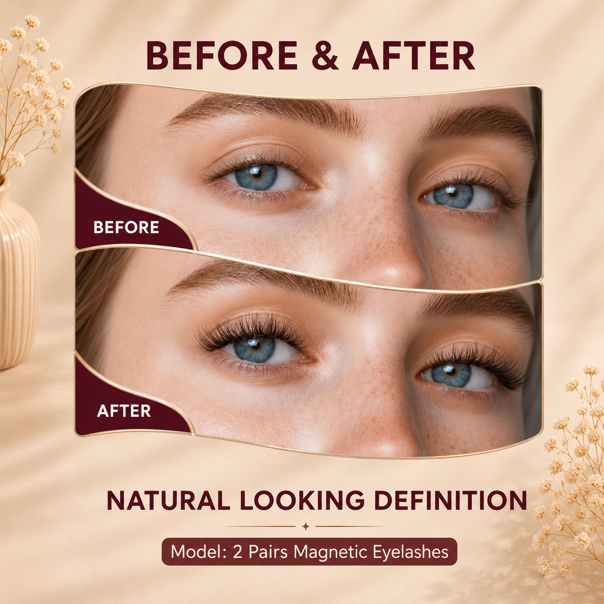 Glowth Magnetic Lash Duo before and after