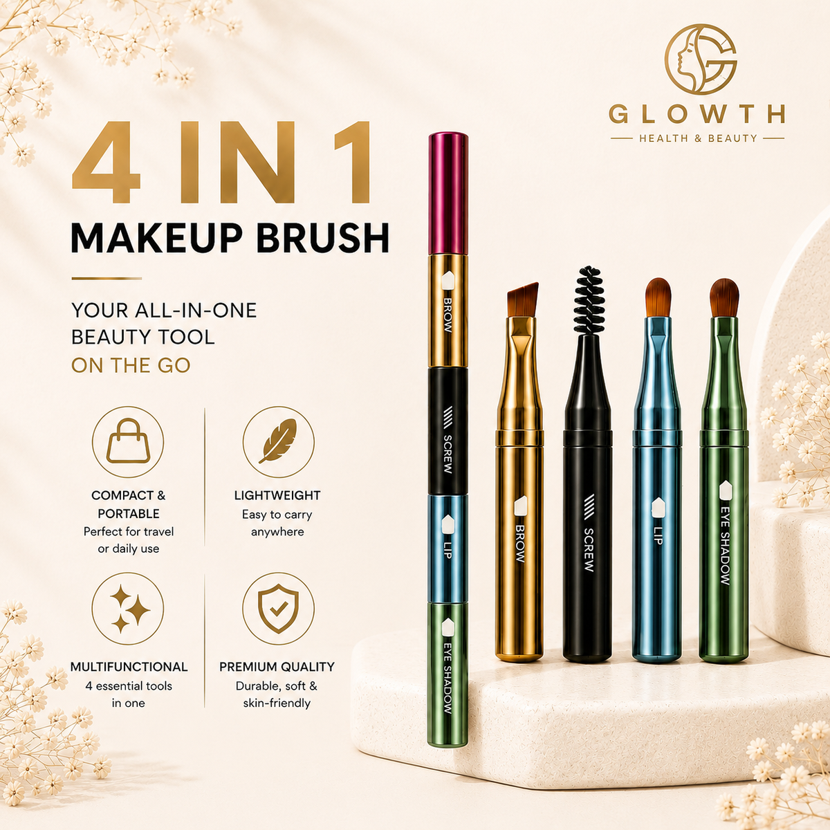 4 in 1 makeup brush, your all-in-one beauty tool