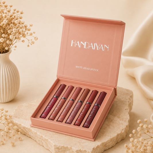 Glowth HANDAIYAN 6pcs Matte Liquid Lipstick Set, open box
