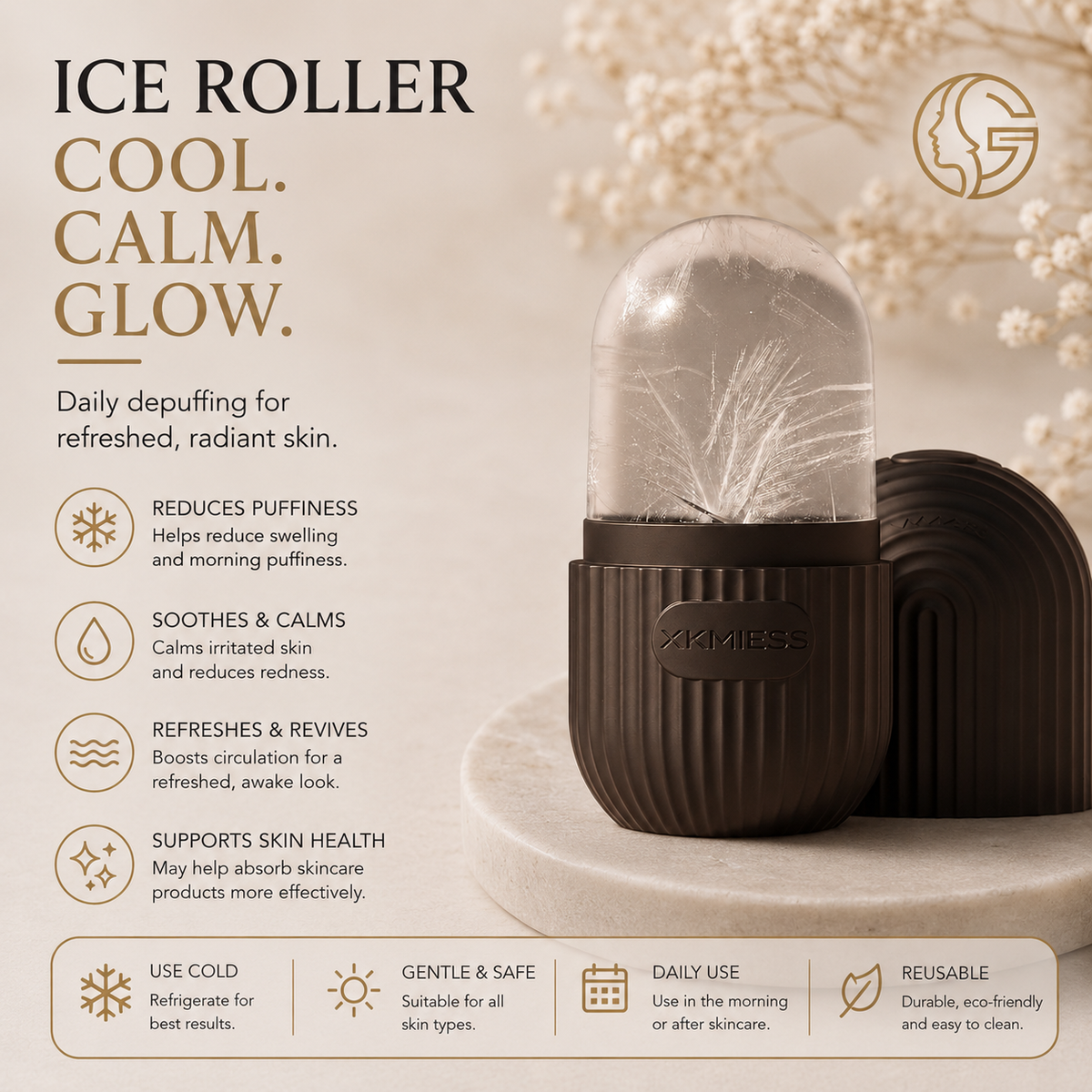 Ice roller cool calm glow