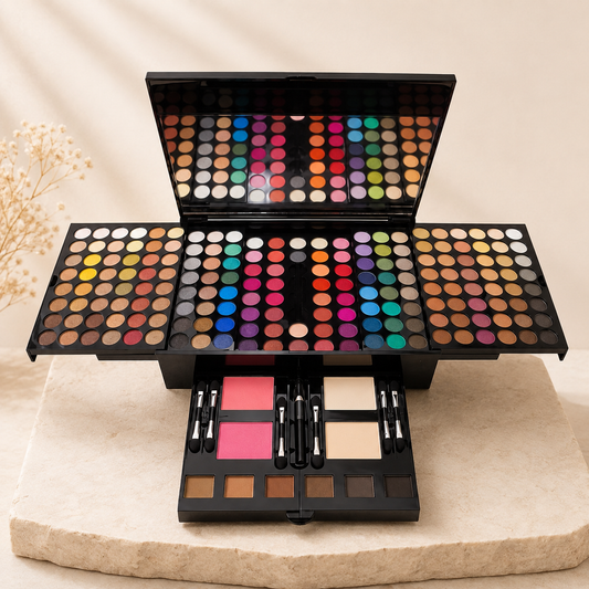 Glowth Blockbuster Makeup Palette, open with mirror