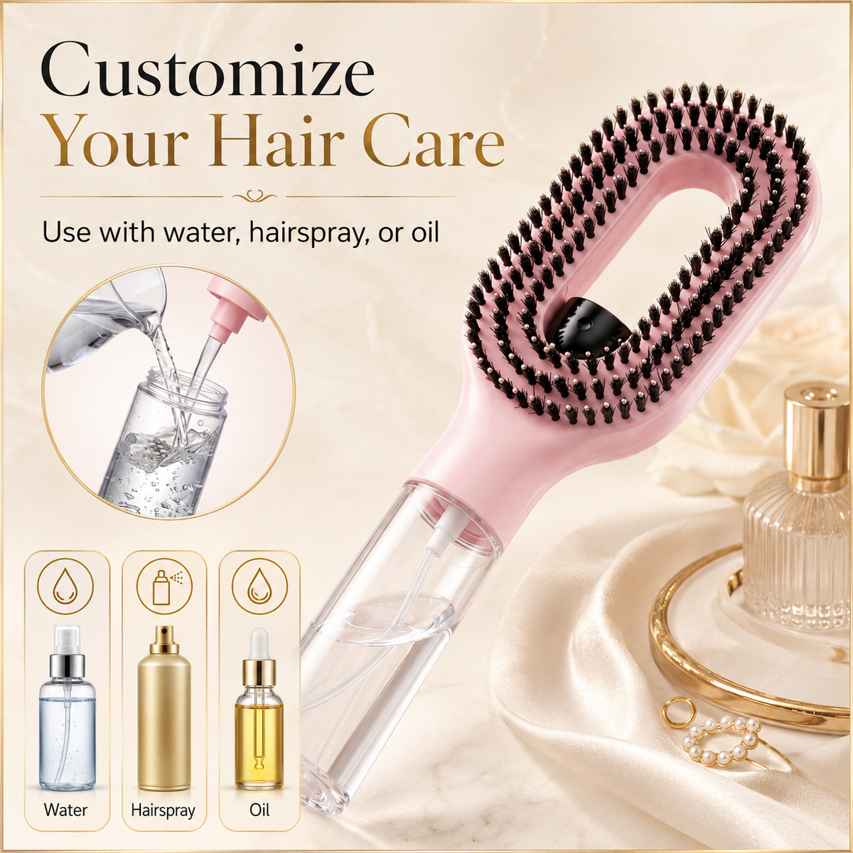Customize your hair care with water hairspray or oil