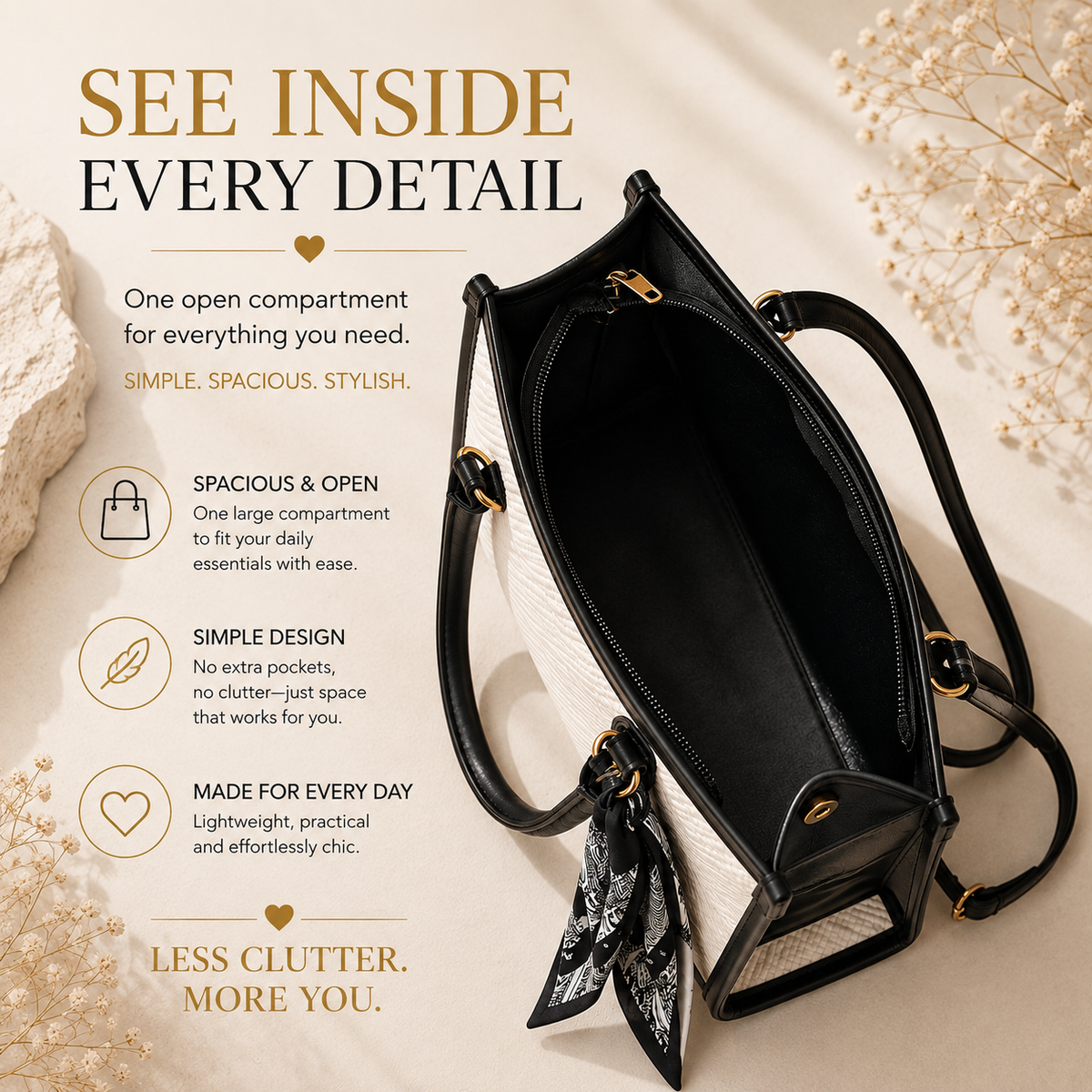 Glowth Two-Tone Scarf Tote