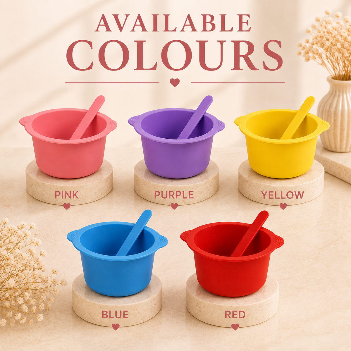 Reusable Silicone Wax Bowl & Stick available colours