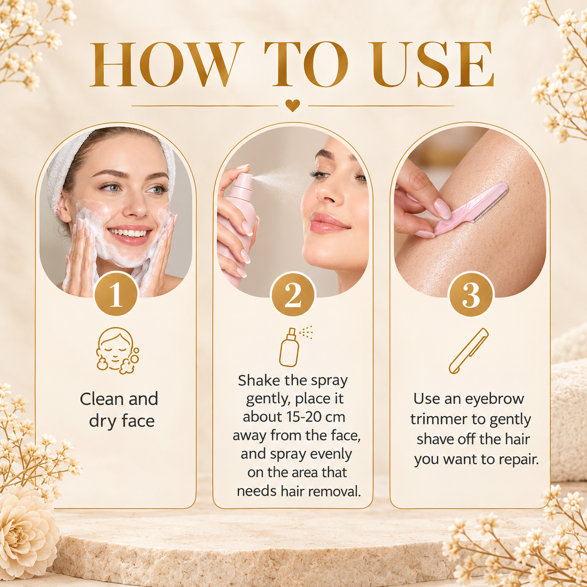 How to use, hair identifier spray steps