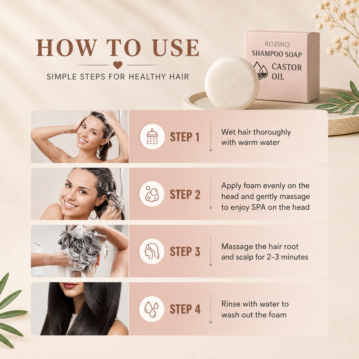 Glowth Shampoo Soap how to use