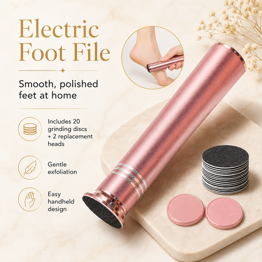 Electric foot file smooth polished feet at home