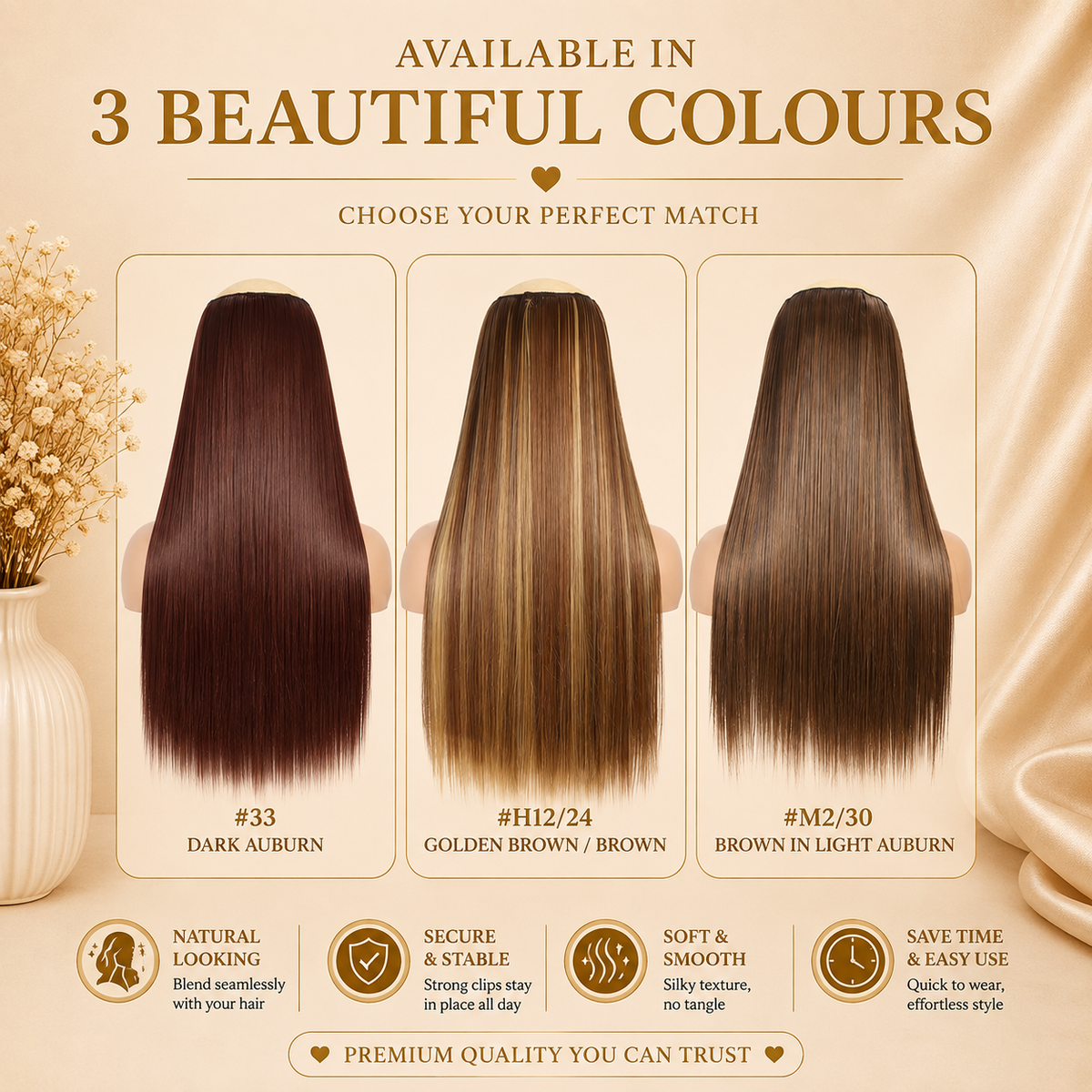 Glowth Clip-In Synthetic Hair Extension 3 more colours