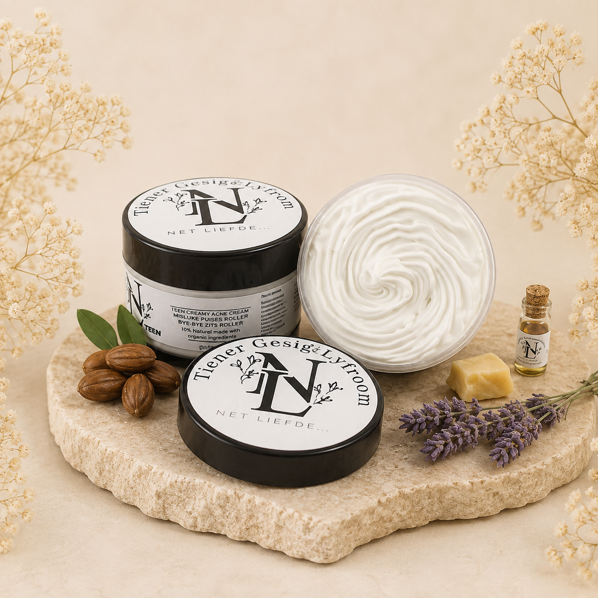 Net Liefde Tiener Gesig en Lyfroom teen face and body lotion, product photo