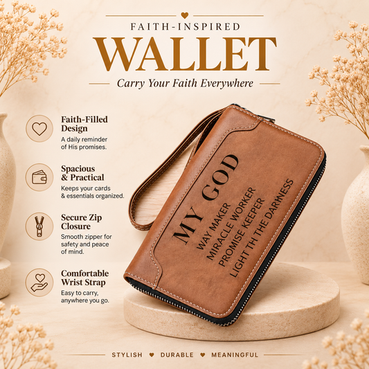 Glowth My God Faith Wallet features