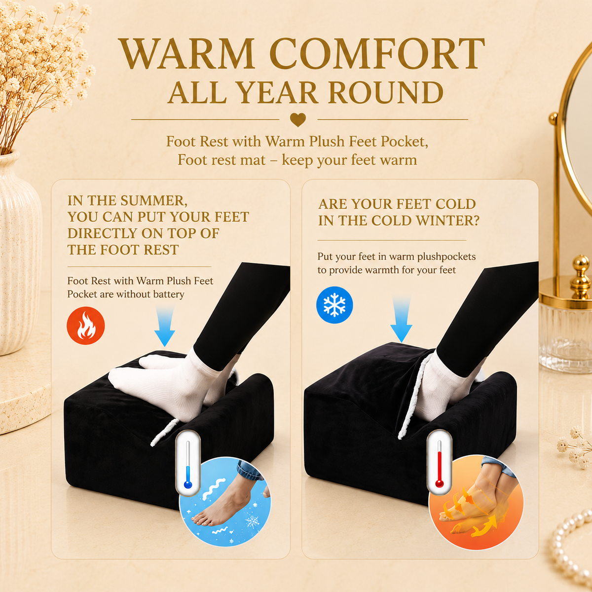 Glowth Foot Rest warm comfort all year round
