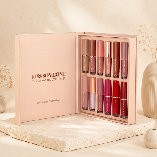 Kiss Someone 12-color liquid lipstick set, open box