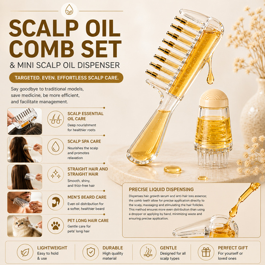 Scalp oil comb set features and uses