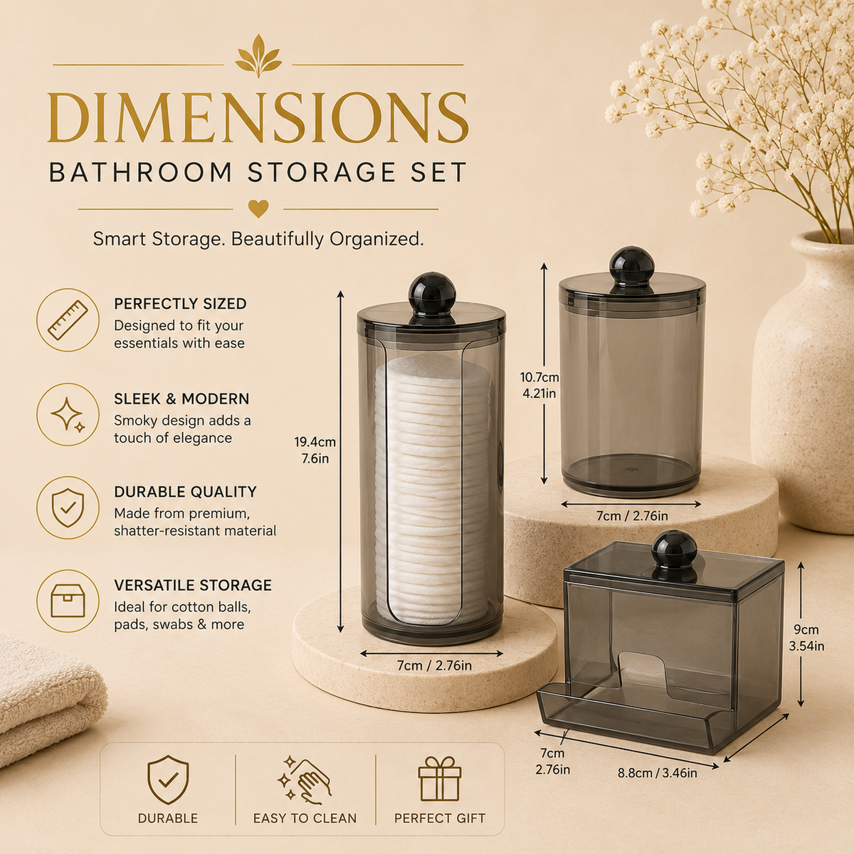 Glowth Bathroom Storage Set, product photo