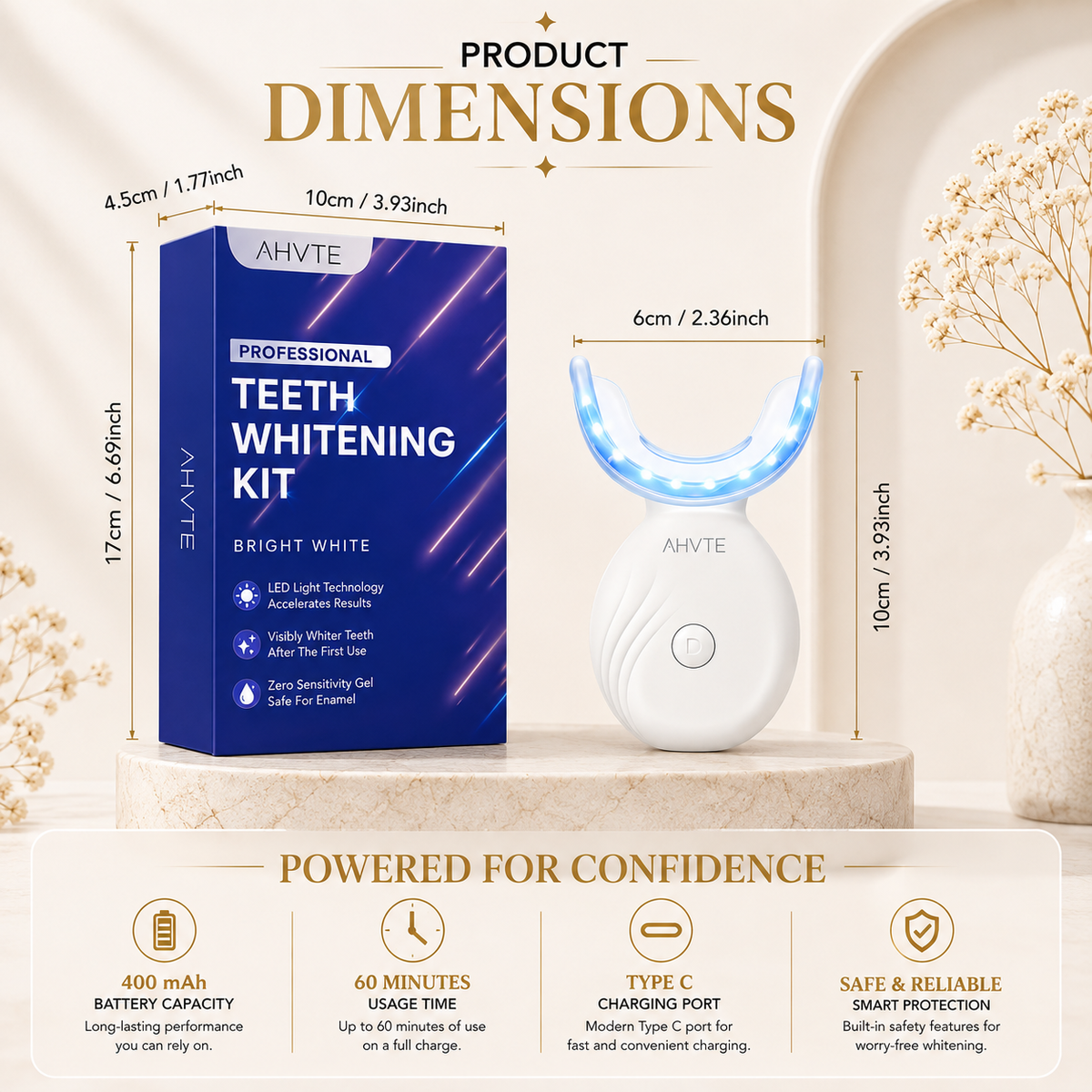 Teeth Whitening Kit product dimensions