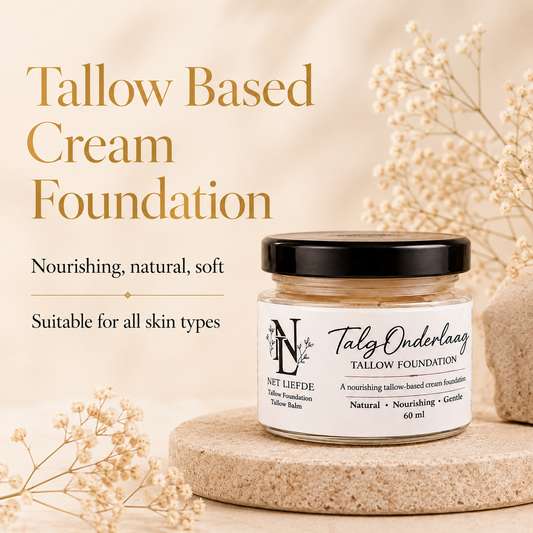 Net Liefde tallow based cream foundation, nourishing natural soft, suitable for all skin types