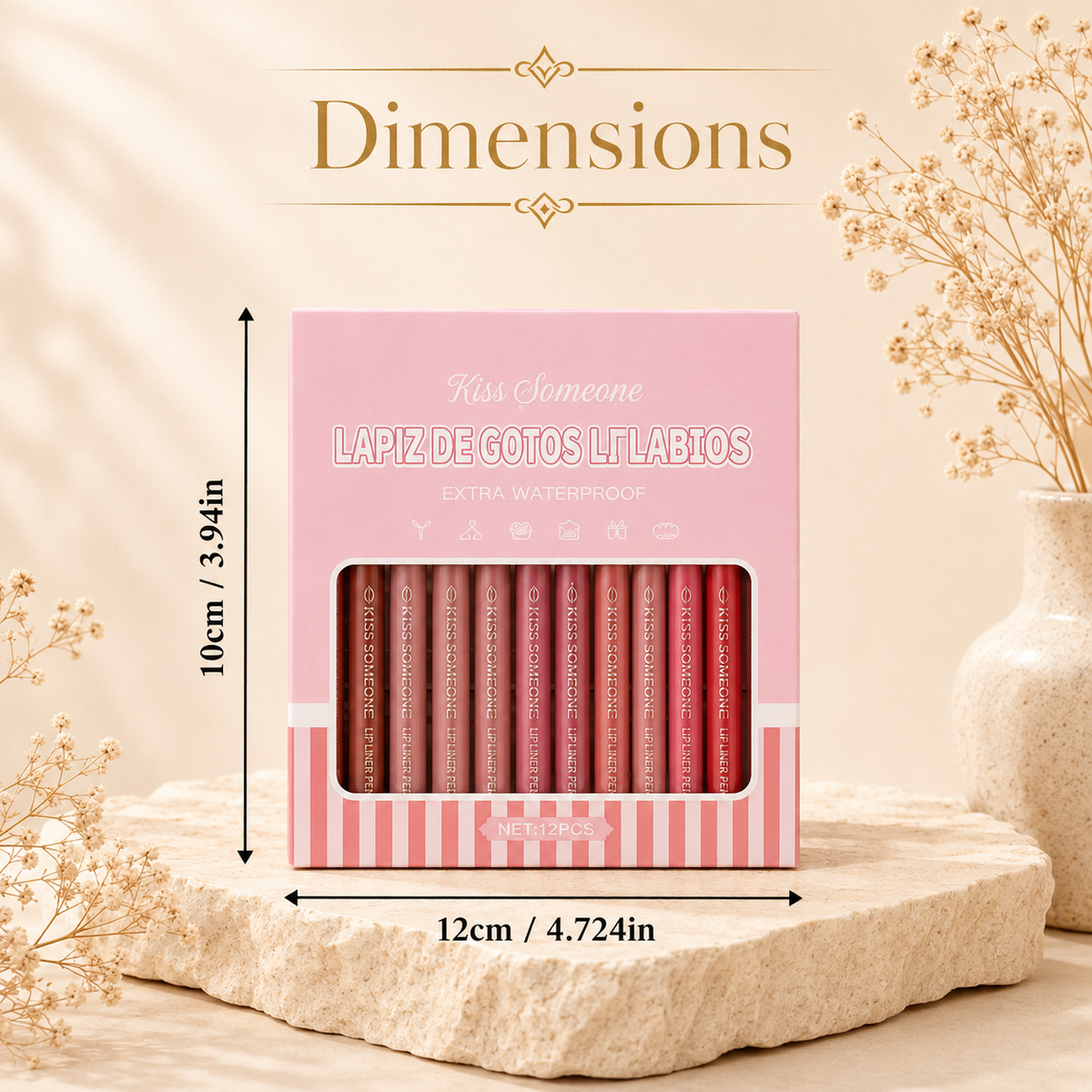Lip liner set dimensions