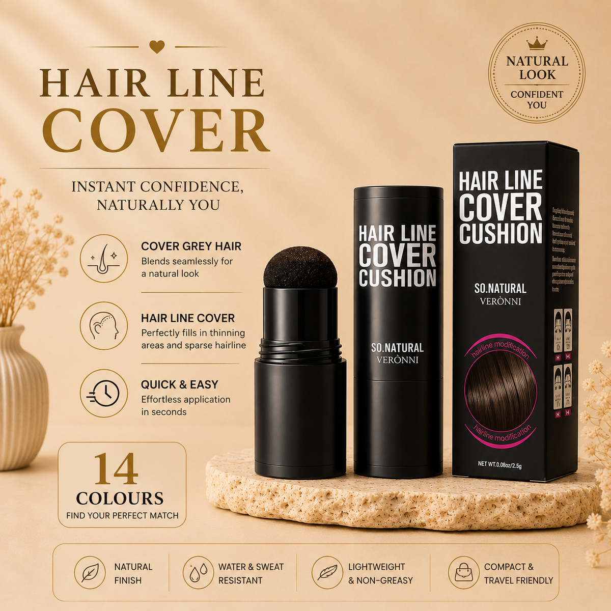 Glowth Hair Line Cover Cushion features