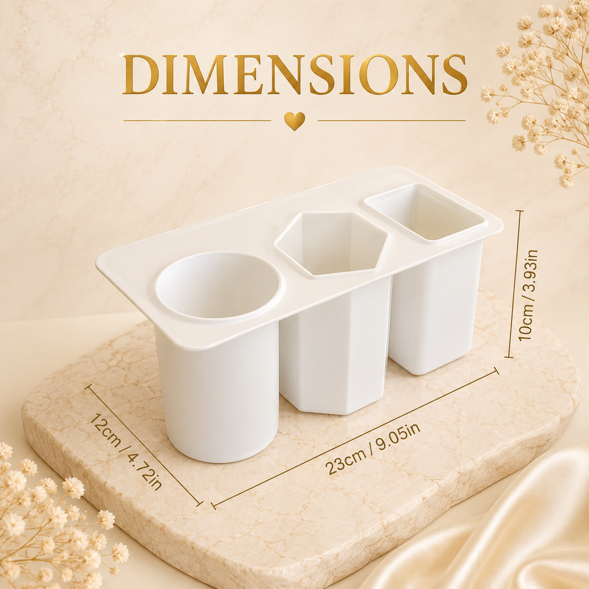 Glowth Makeup Brush Holder dimensions