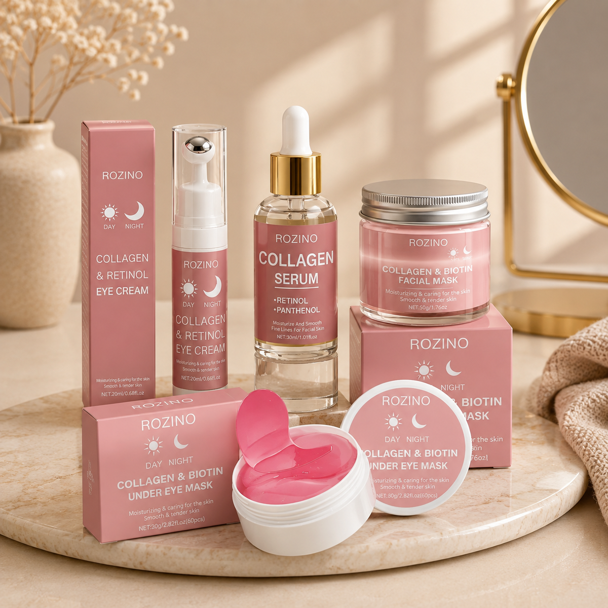 Collagen face care set dimensions