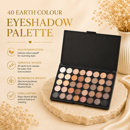 Glowth 40 Earth Colour Eyeshadow Palette overview and features