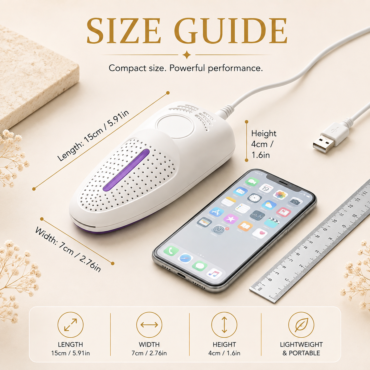 Shoe Dryer & Deodorizer size guide