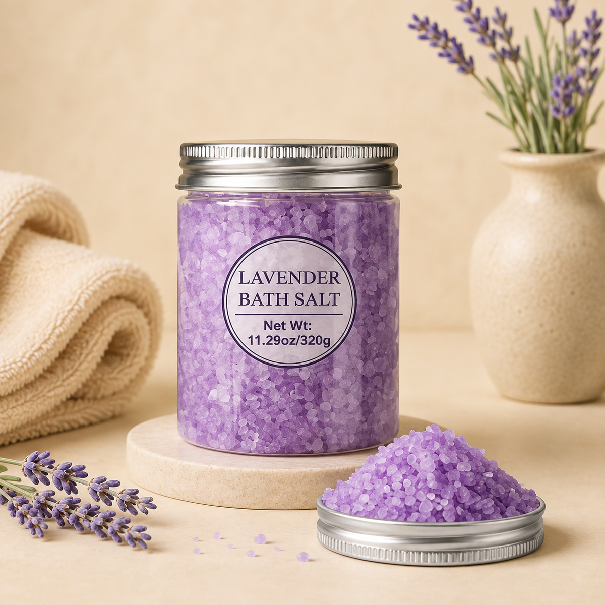 Glowth Premium Bath Salt, Lavender jar photo