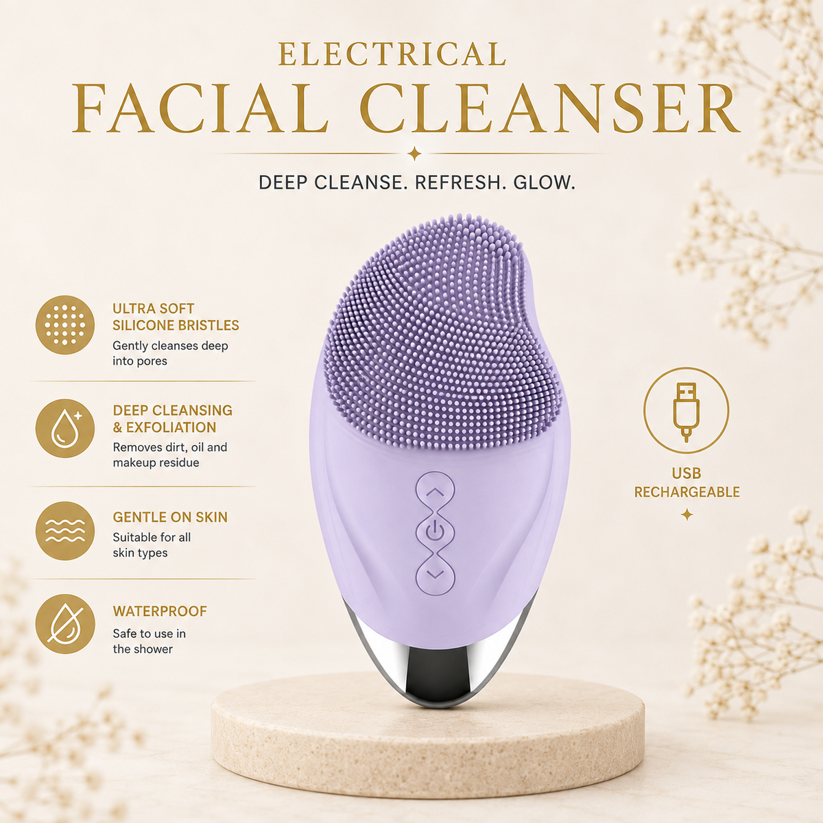 Electrical facial cleanser features