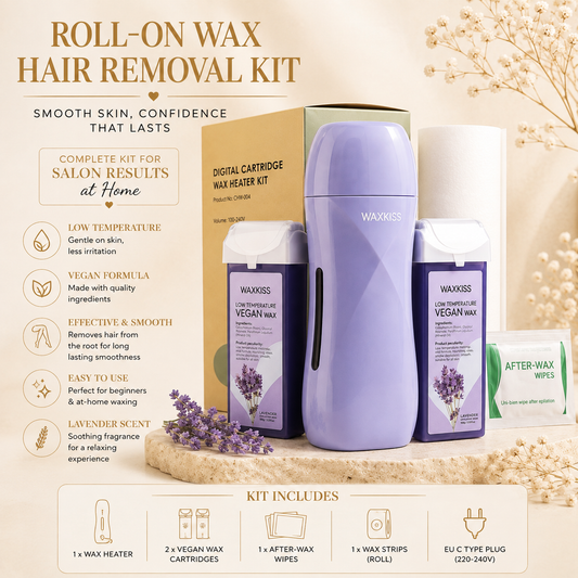 Roll-on wax hair removal kit, smooth skin confidence that lasts