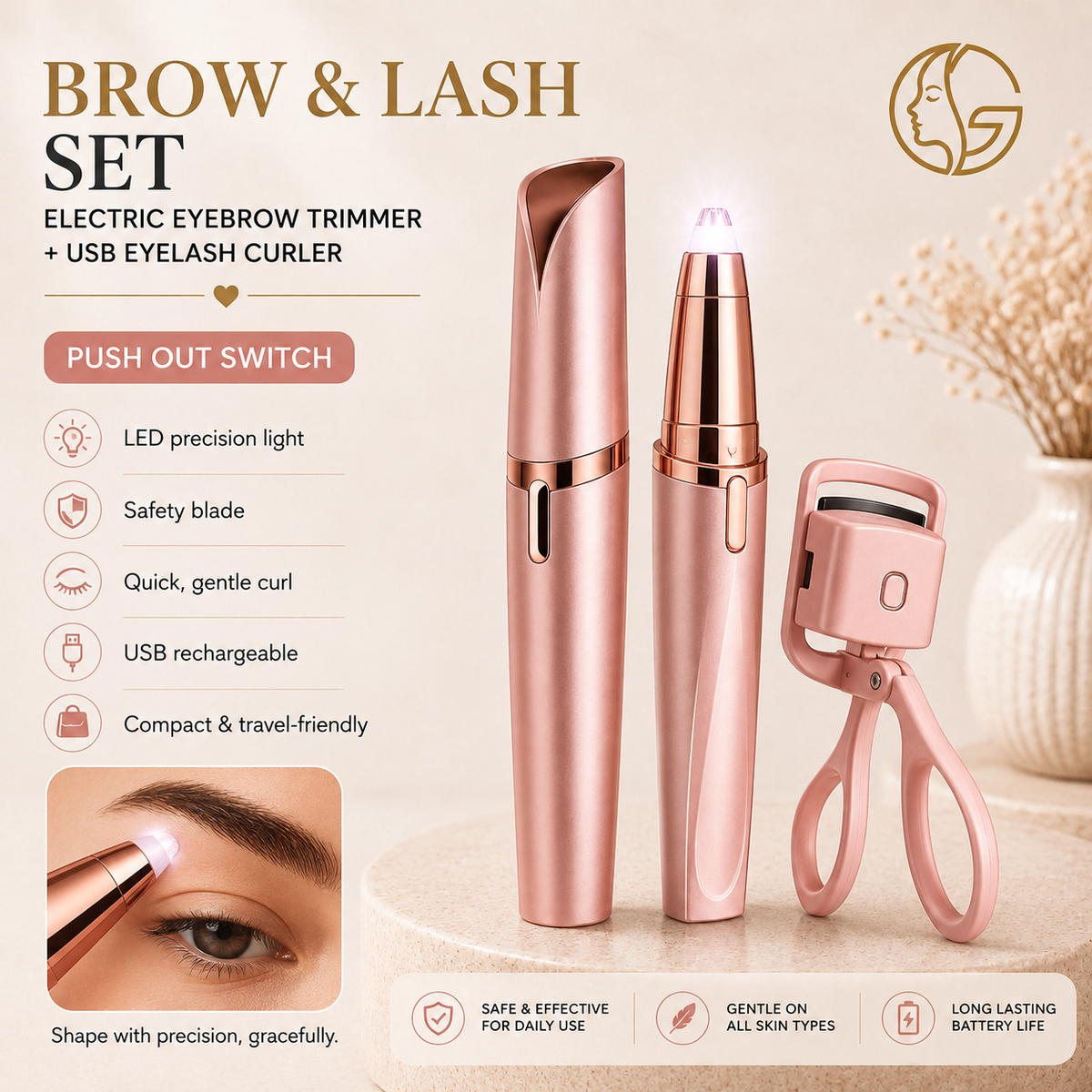 Brow and Lash Set features