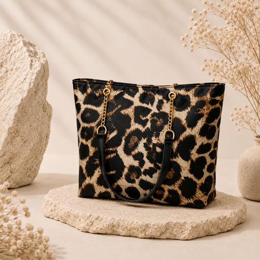 Glowth Leopard Print Tote Bag