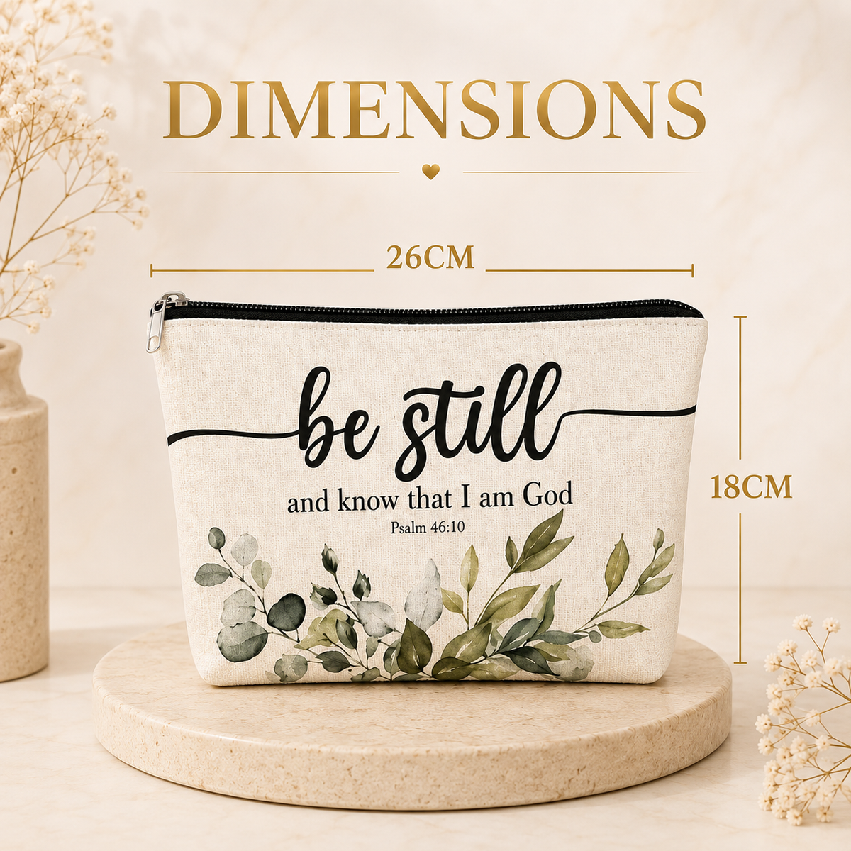 Glowth Be Still Makeup Bag dimensions