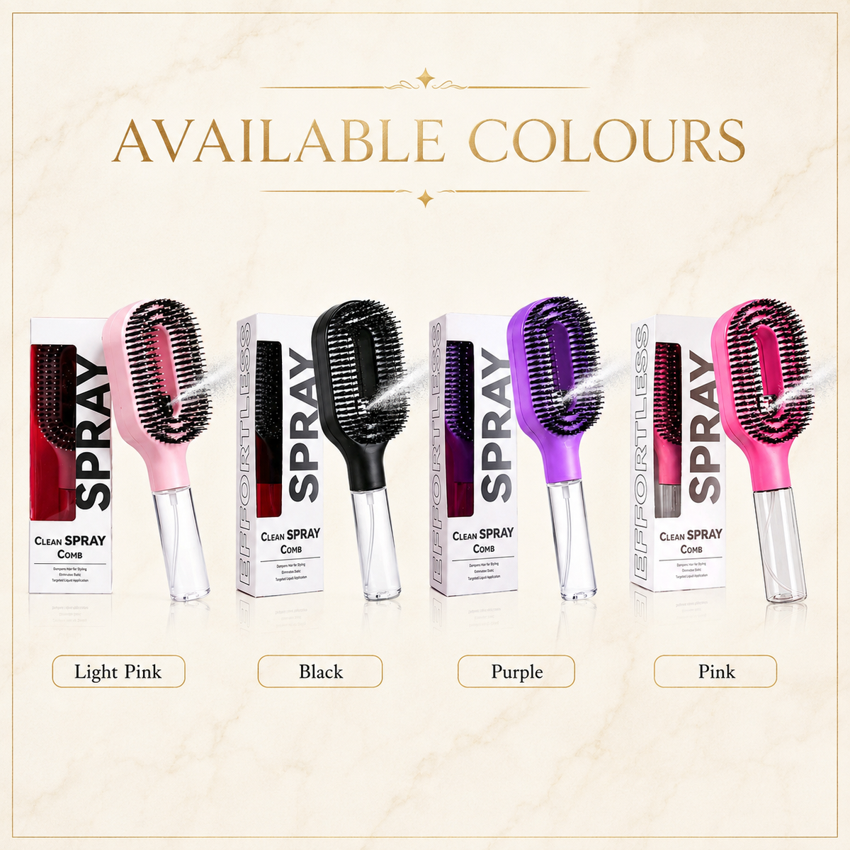 Clean spray comb available colours