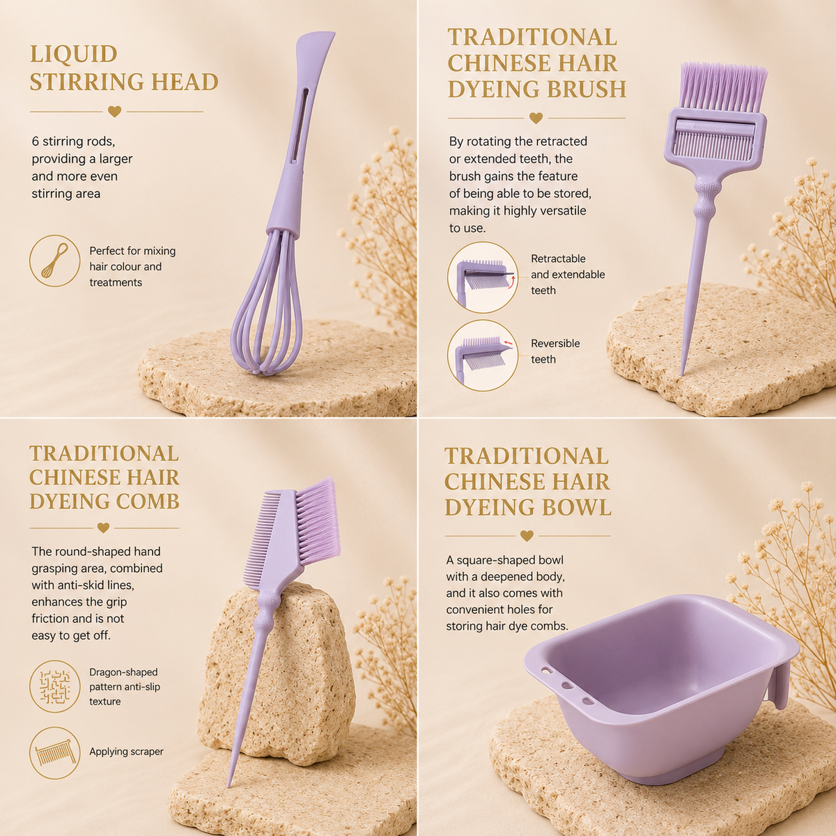 Glowth Hair Colouring Brush Set feature details