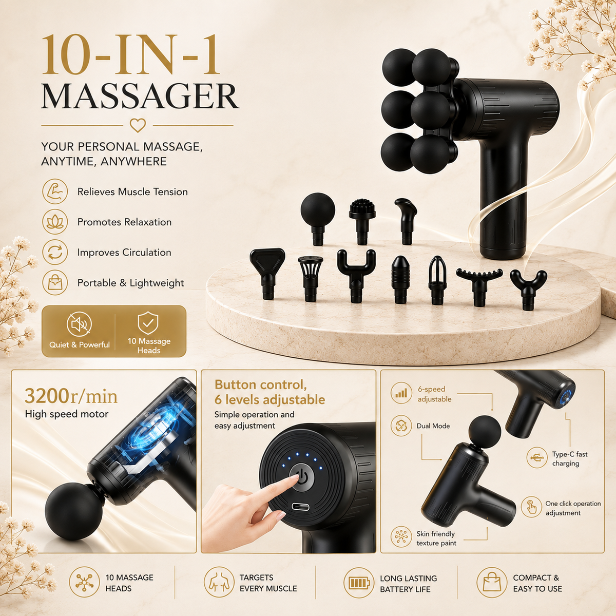 Glowth 10-in-1 Massager, plain product photo