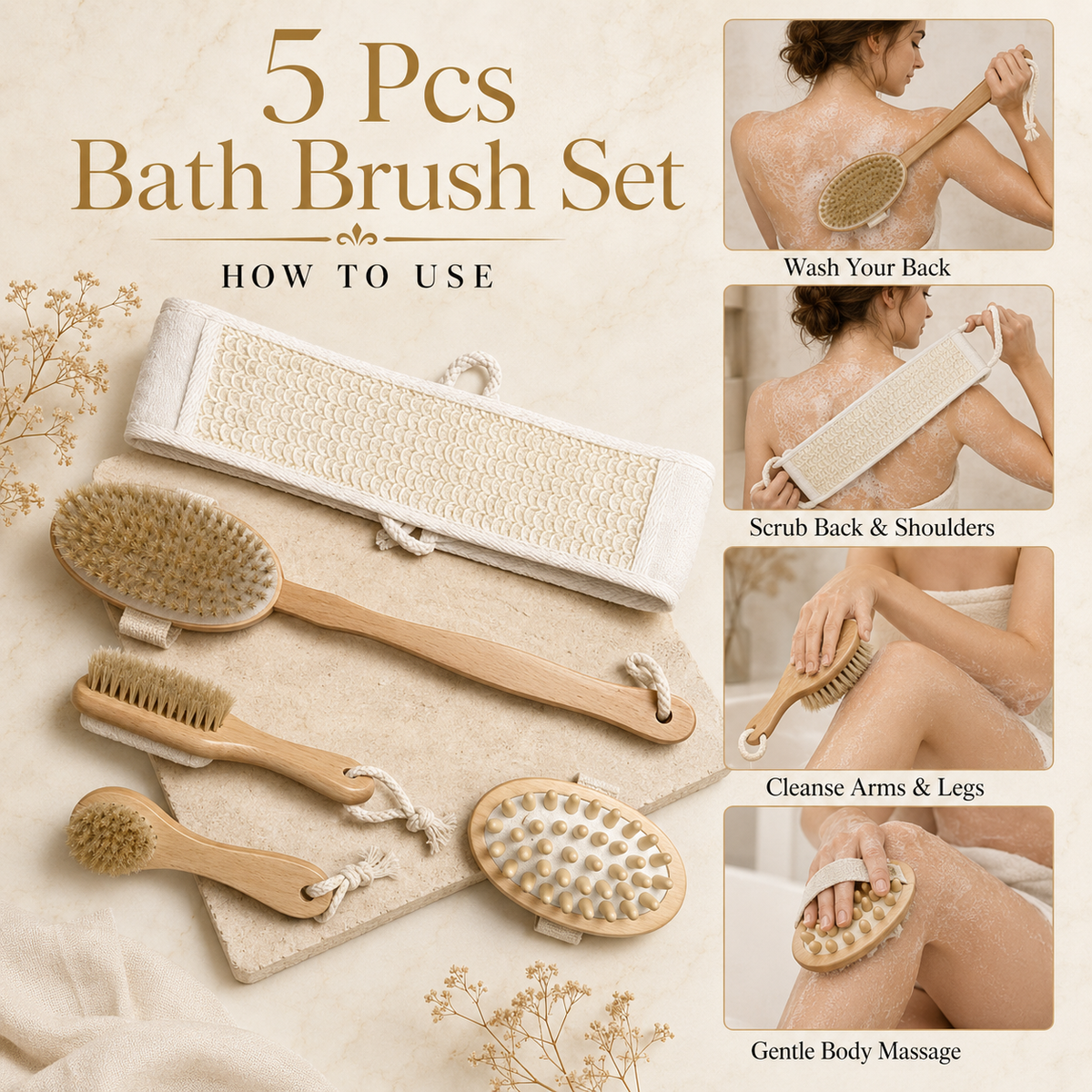 How to use bath brush set