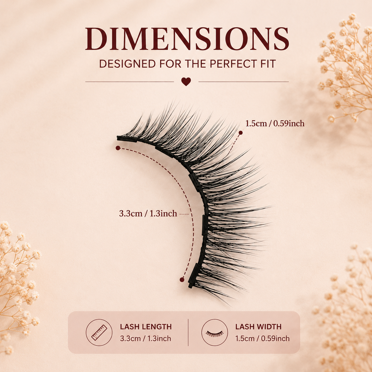 Glowth Magnetic Lash Kit dimensions