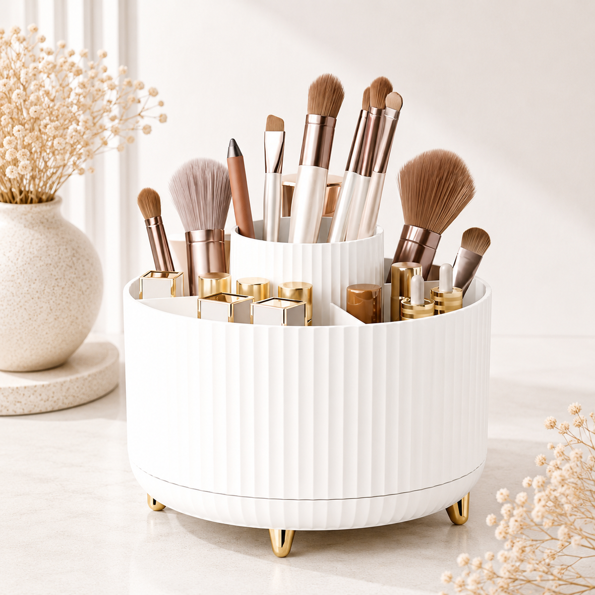 Glowth 360 Ribbed Makeup Storage