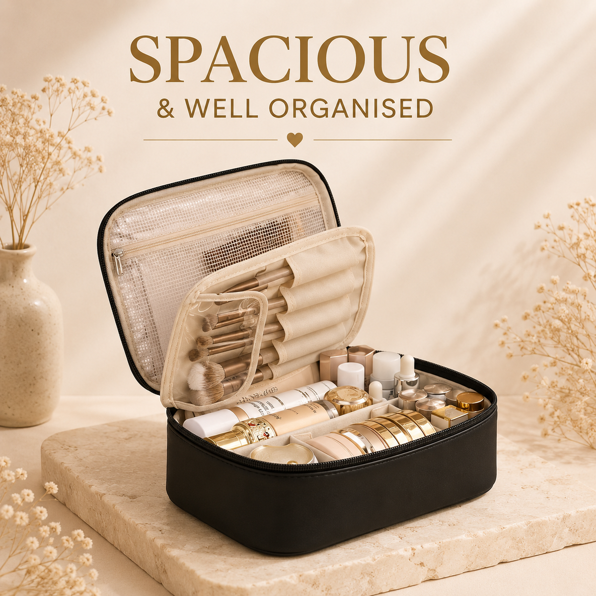 Glowth Makeup Bag spacious and well organised