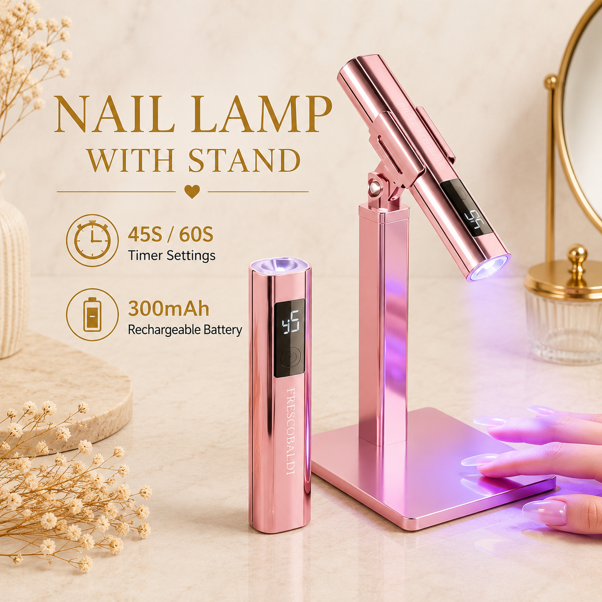 Glowth Nail Art Lamp with Stand features