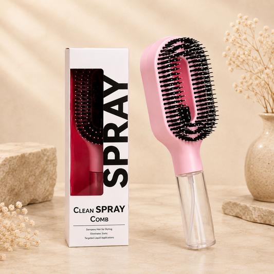 Glowth Clean Spray Comb, pink with box
